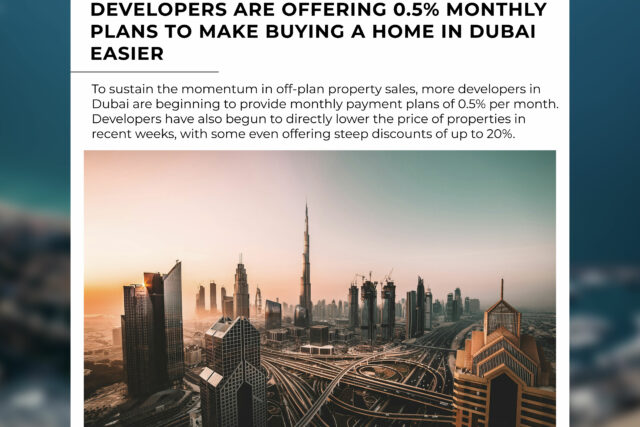 Overview of Dubai real estate market leveraging 0.5% payment plans, offering affordable homeownership options.