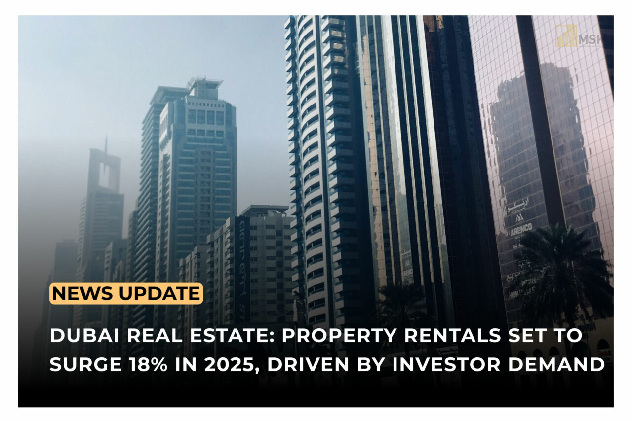 High-rise buildings in Dubai symbolizing the 2025 rental market surge.