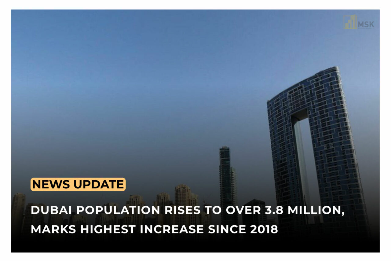 Dubai skyline reflecting population growth to 3.8 million