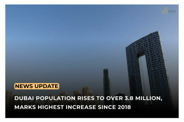 Dubai skyline reflecting population growth to 3.8 million